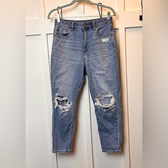 American Eagle Women Jeans Size 4 Extra Short Distressed Mom Straight Distressed - Picture 1 of 11